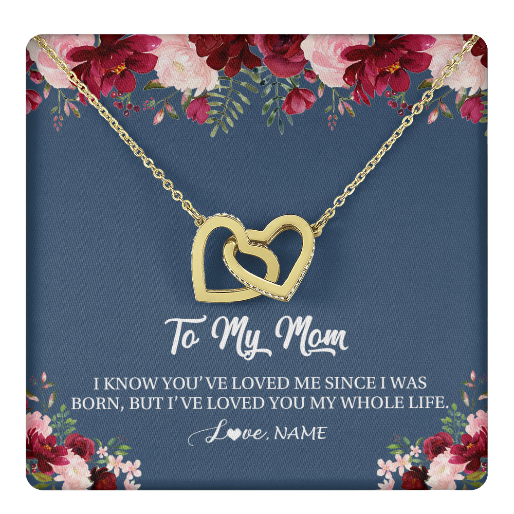 Personalized Mom Necklace From Daughter Son I've Loved You My Whole Life Floral Mom Birthday Mothers Day Christmas Customized Message Card
