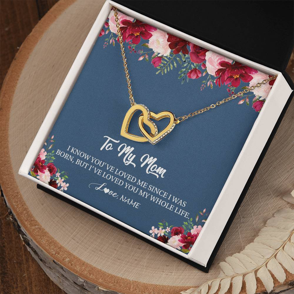Personalized Mom Necklace From Daughter Son I've Loved You My Whole Life Floral Mom Birthday Mothers Day Christmas Customized Message Card