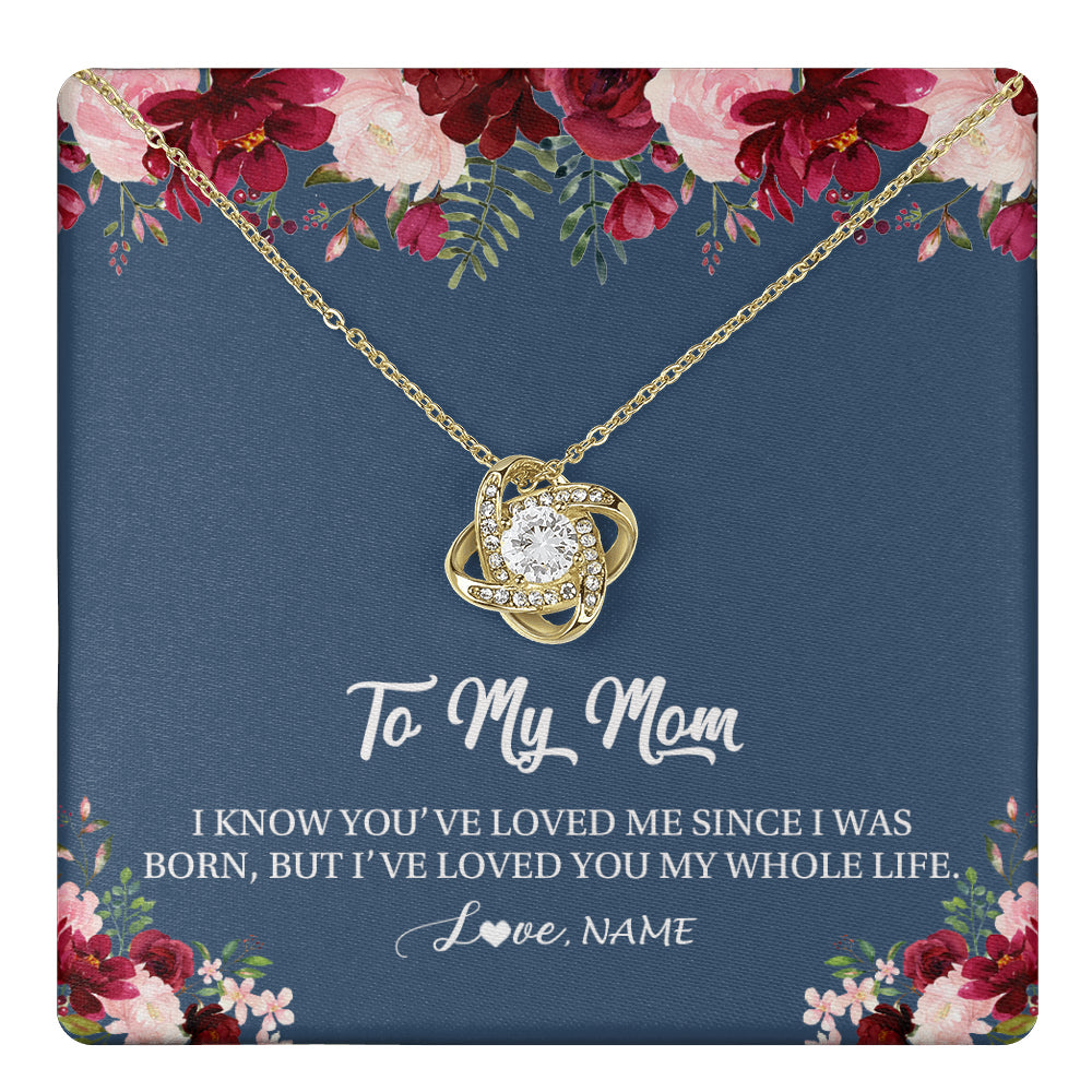 Personalized Mom Necklace From Daughter Son I've Loved You My Whole Life Floral Mom Birthday Mothers Day Christmas Customized Message Card