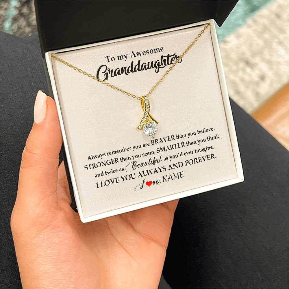 Personalized To My Awesome Granddaughter Necklace From Grandma Nana I Love You Always And Forever Granddaughter Birthday Customized Gift Box Message Card