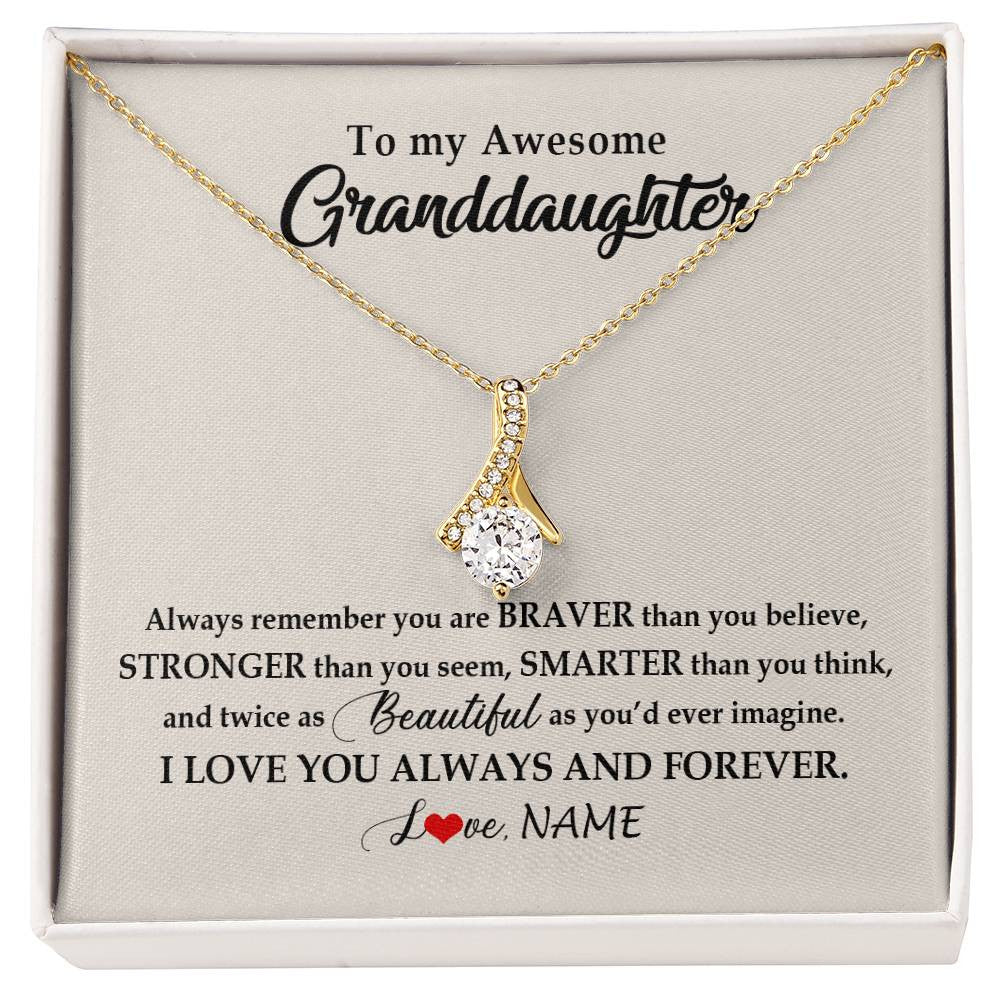 Personalized To My Awesome Granddaughter Necklace From Grandma Nana I Love You Always And Forever Granddaughter Birthday Customized Gift Box Message Card