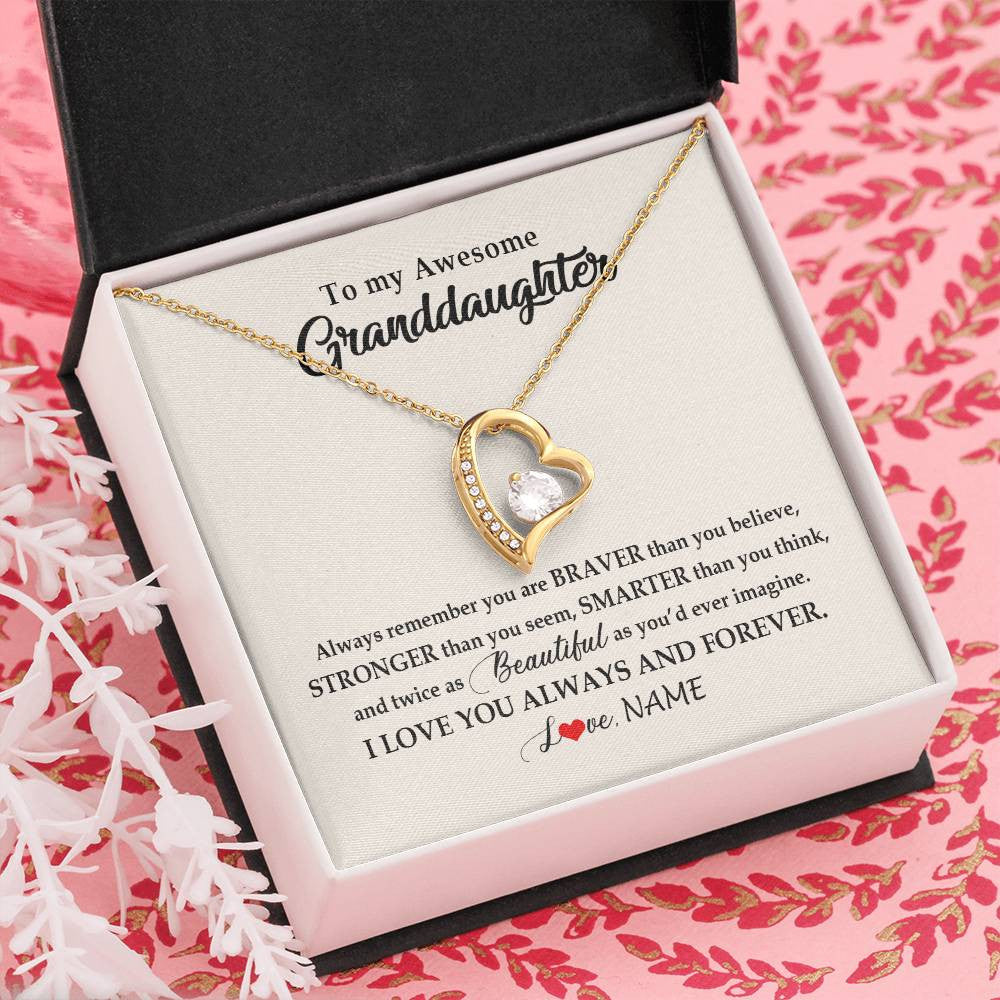 Personalized To My Awesome Granddaughter Necklace From Grandma Nana I Love You Always And Forever Granddaughter Birthday Customized Gift Box Message Card