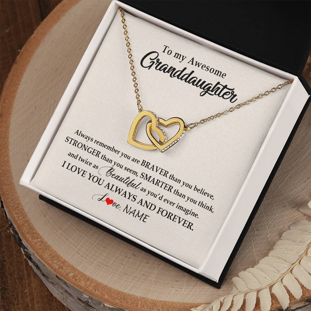 Personalized To My Awesome Granddaughter Necklace From Grandma Nana I Love You Always And Forever Granddaughter Birthday Customized Gift Box Message Card