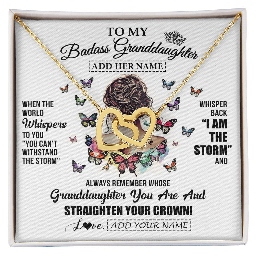 Personalized To My Badass Granddaughter I Am The Storm Necklace From Grandpa Papa Beautiful Granddaughter Birthday Gifts Christmas Gift Box Message Card