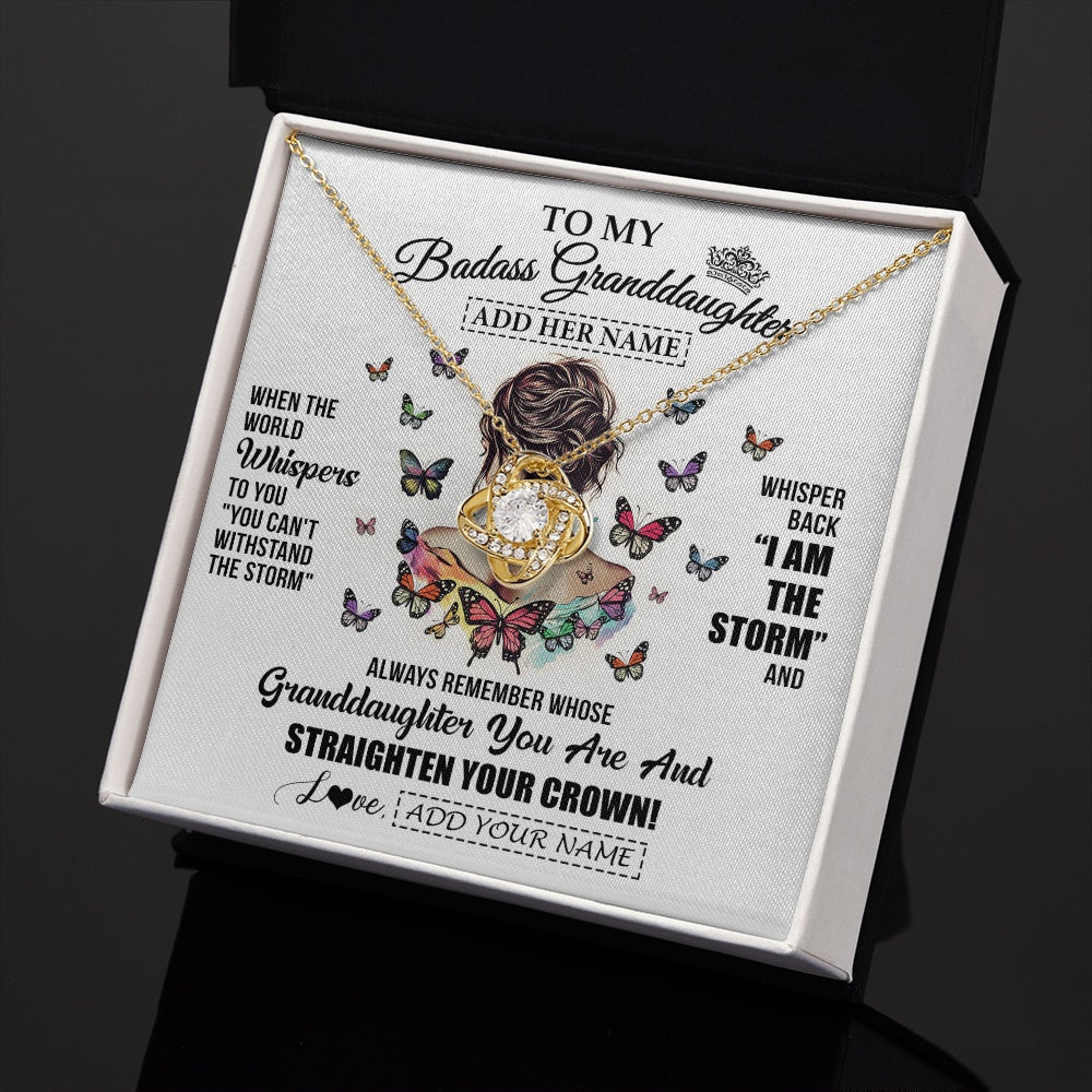Personalized To My Badass Granddaughter I Am The Storm Necklace From Grandpa Papa Beautiful Granddaughter Birthday Gifts Christmas Gift Box Message Card