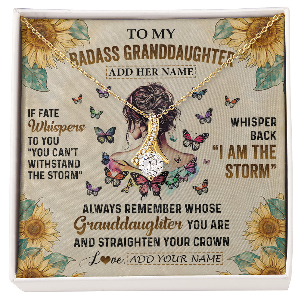 Personalized To My Badass Granddaughter Necklace From Grandpa Papa I Am The Storm Granddaughter Gifts Birthday Christmas Customized Gift Box Message Card