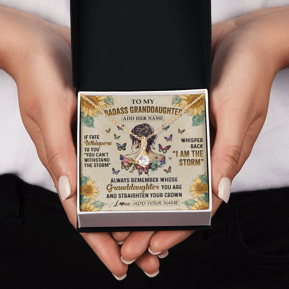 Personalized To My Badass Granddaughter Necklace From Grandpa Papa I Am The Storm Granddaughter Gifts Birthday Christmas Customized Gift Box Message Card