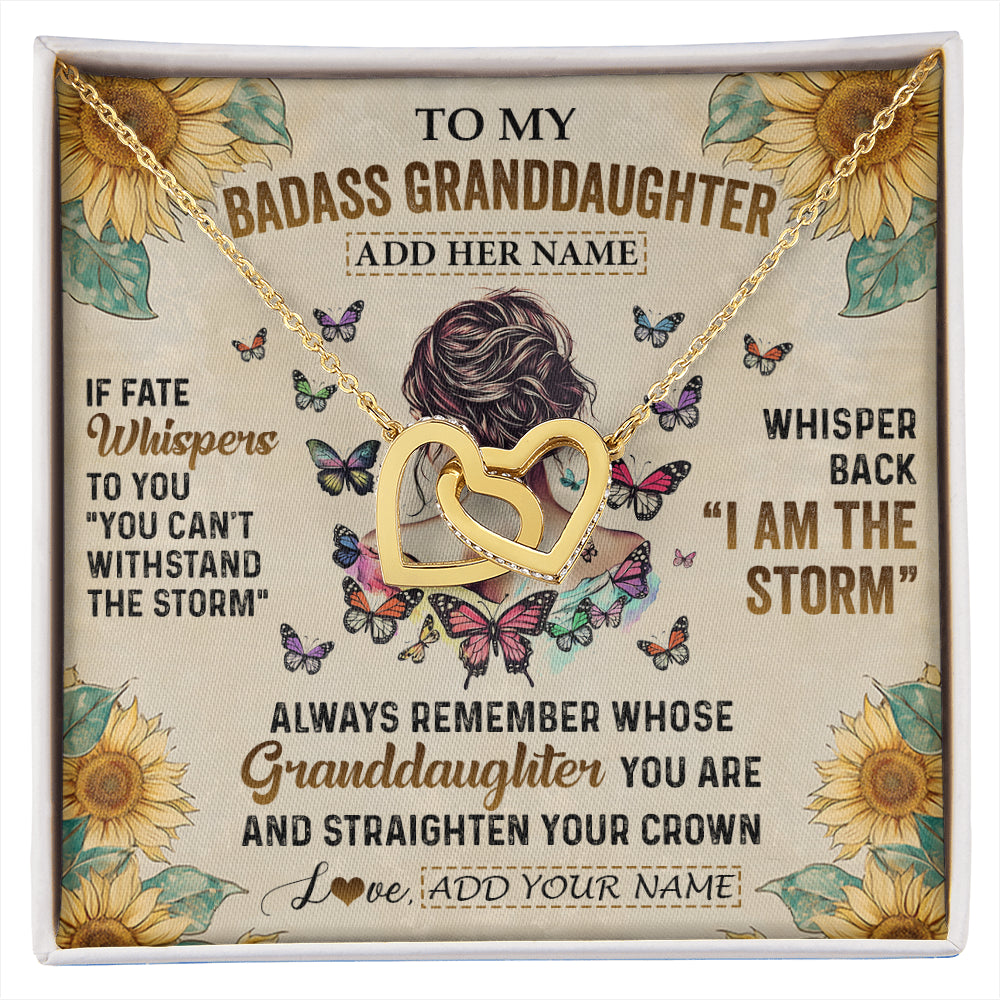 Personalized To My Badass Granddaughter Necklace From Grandpa Papa I Am The Storm Granddaughter Gifts Birthday Christmas Customized Gift Box Message Card
