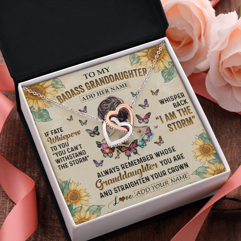 Personalized To My Badass Granddaughter Necklace From Grandpa Papa I Am The Storm Granddaughter Gifts Birthday Christmas Customized Gift Box Message Card