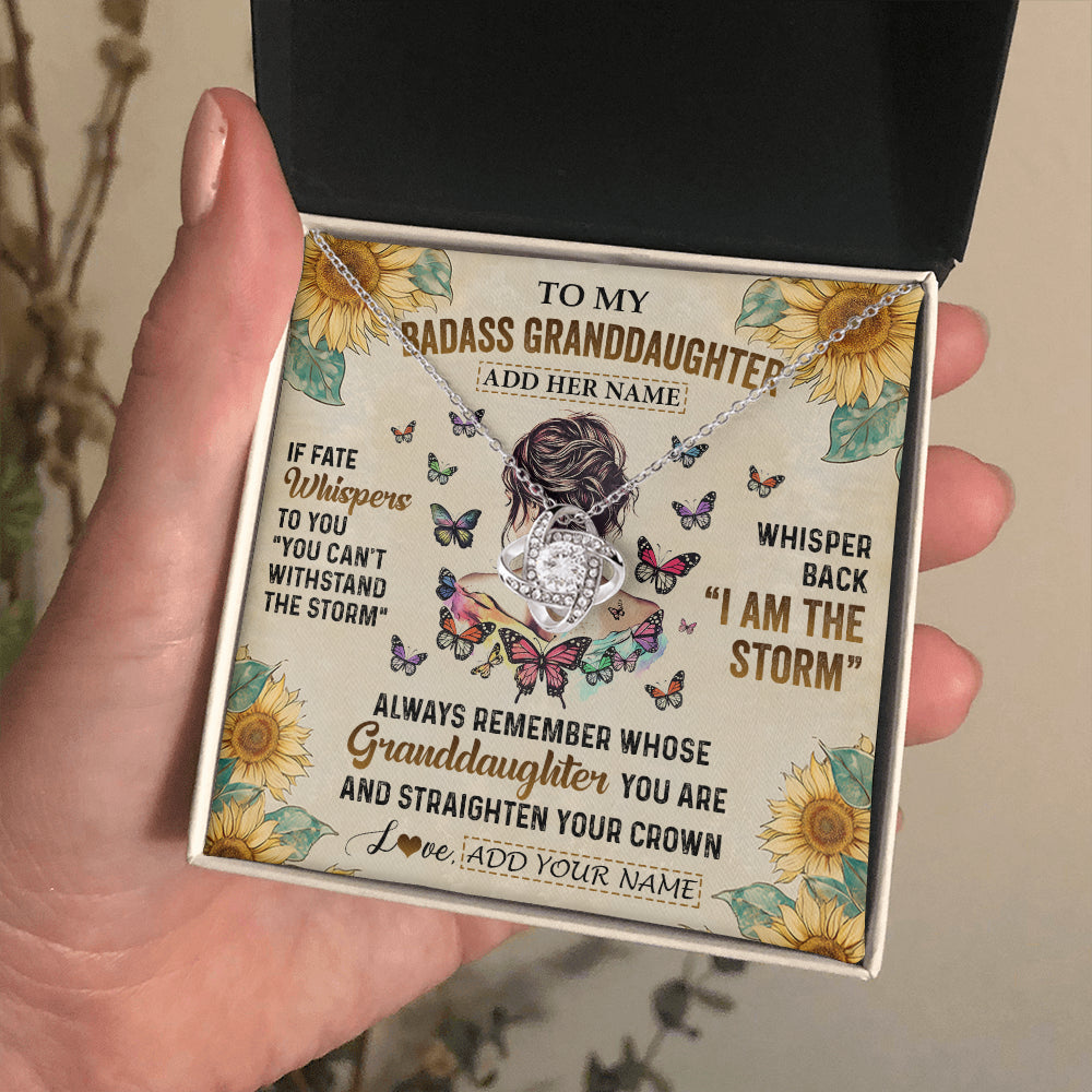 Personalized To My Badass Granddaughter Necklace From Grandpa Papa I Am The Storm Granddaughter Gifts Birthday Christmas Customized Gift Box Message Card