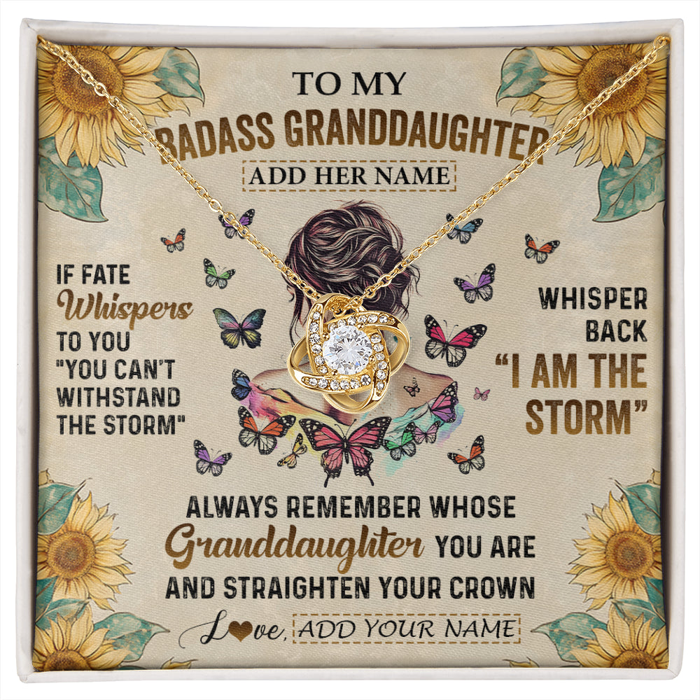 Personalized To My Badass Granddaughter Necklace From Grandpa Papa I Am The Storm Granddaughter Gifts Birthday Christmas Customized Gift Box Message Card
