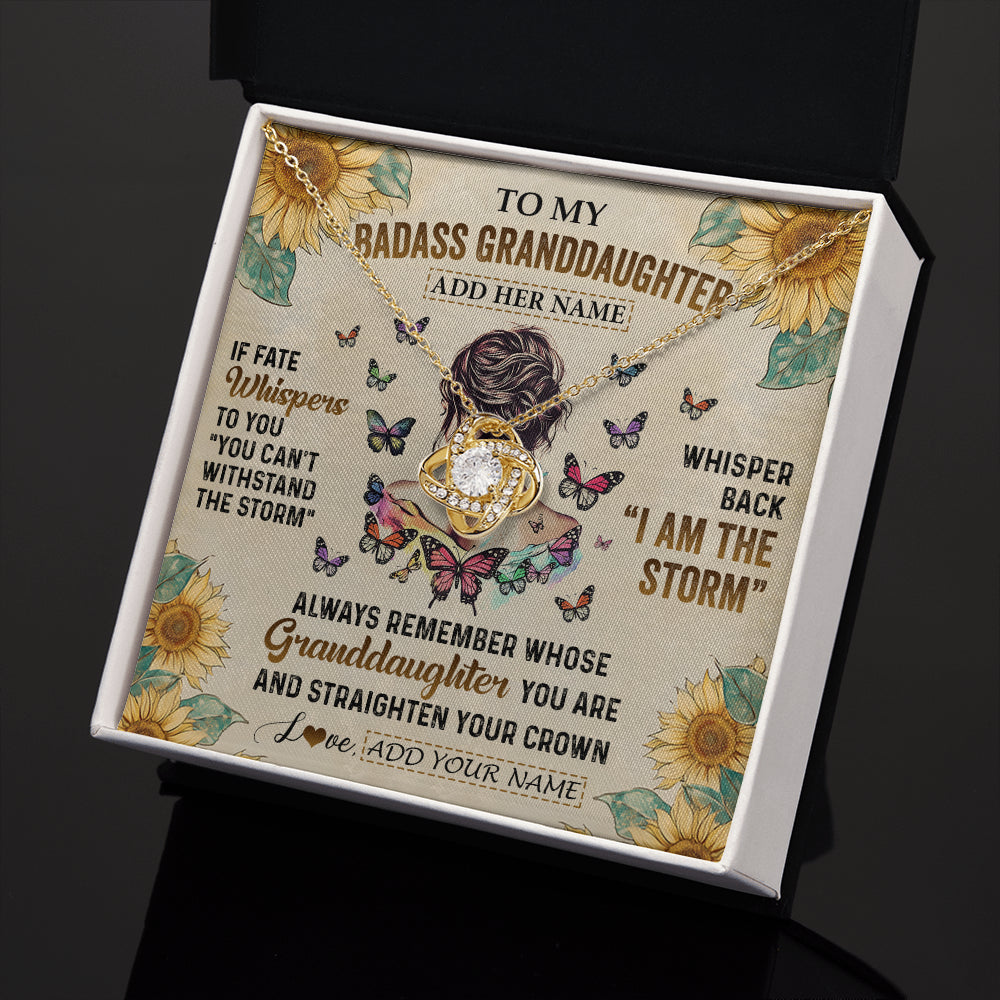 Personalized To My Badass Granddaughter Necklace From Grandpa Papa I Am The Storm Granddaughter Gifts Birthday Christmas Customized Gift Box Message Card