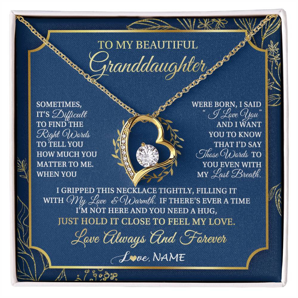 Personalized To My Beautiful Granddaughter From Grandma I Gripped This Necklace Granddaughter Jewelry Birthday Christmas Customized Gift Box Message Card