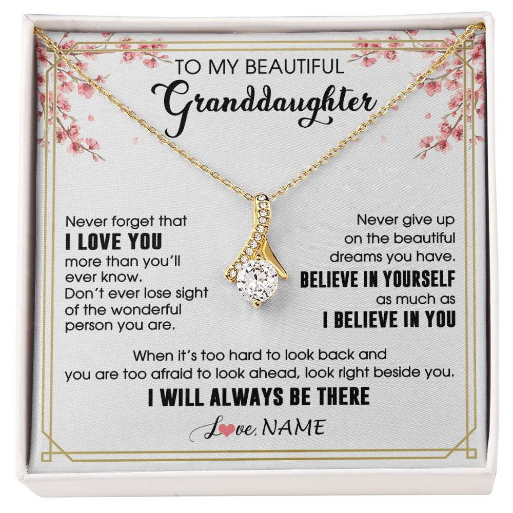 Personalized To My Beautiful Granddaughter From Grandma Necklace I Love You Believe In You Granddaughter Birthday Christmas Customized Gift Box Message Card