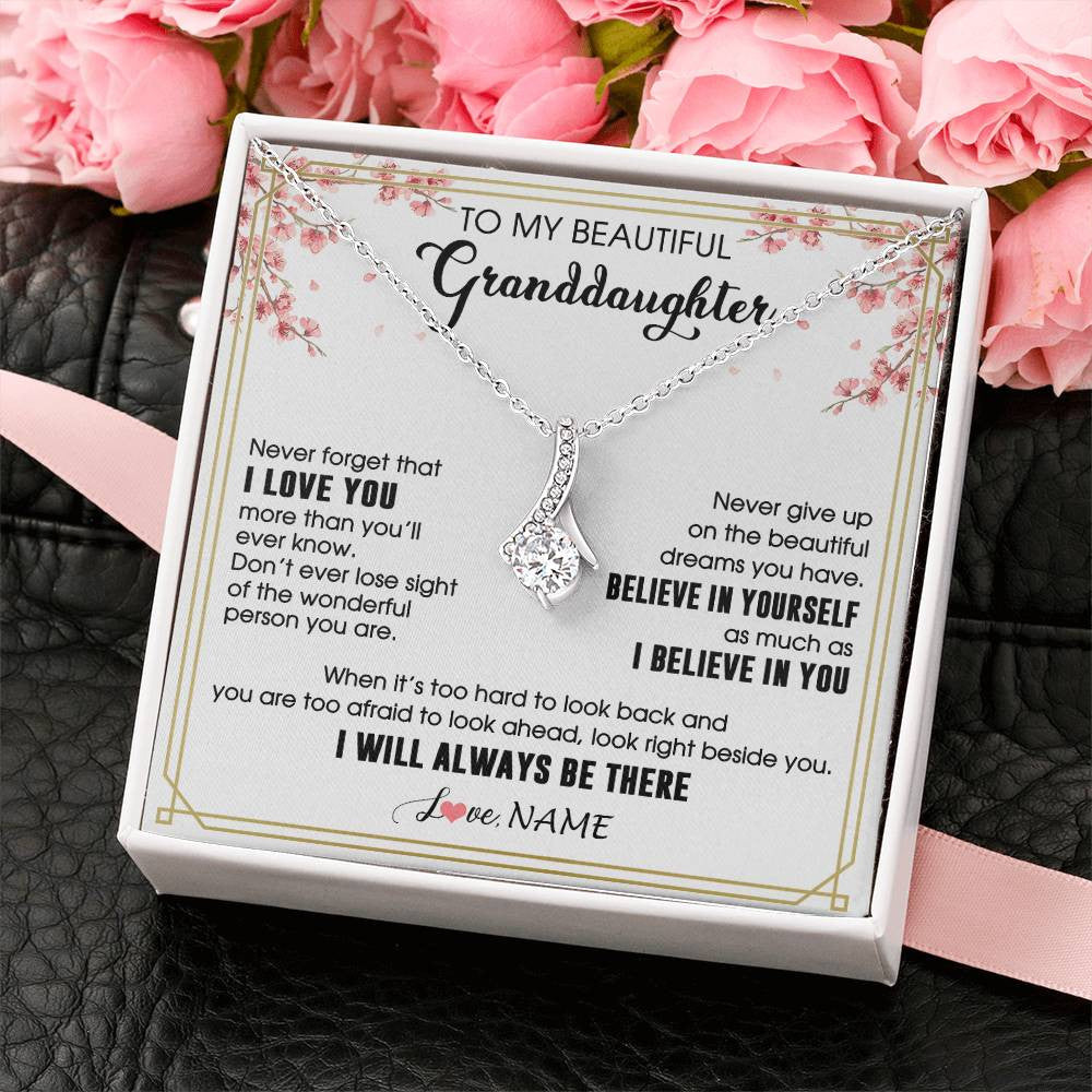 Personalized To My Beautiful Granddaughter From Grandma Necklace I Love You Believe In You Granddaughter Birthday Christmas Customized Gift Box Message Card