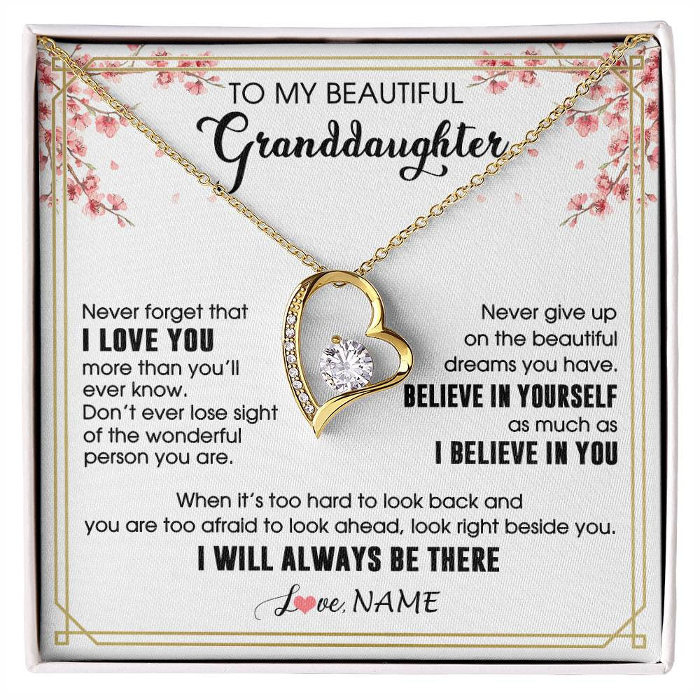 Personalized To My Beautiful Granddaughter From Grandma Necklace I Love You Believe In You Granddaughter Birthday Christmas Customized Gift Box Message Card