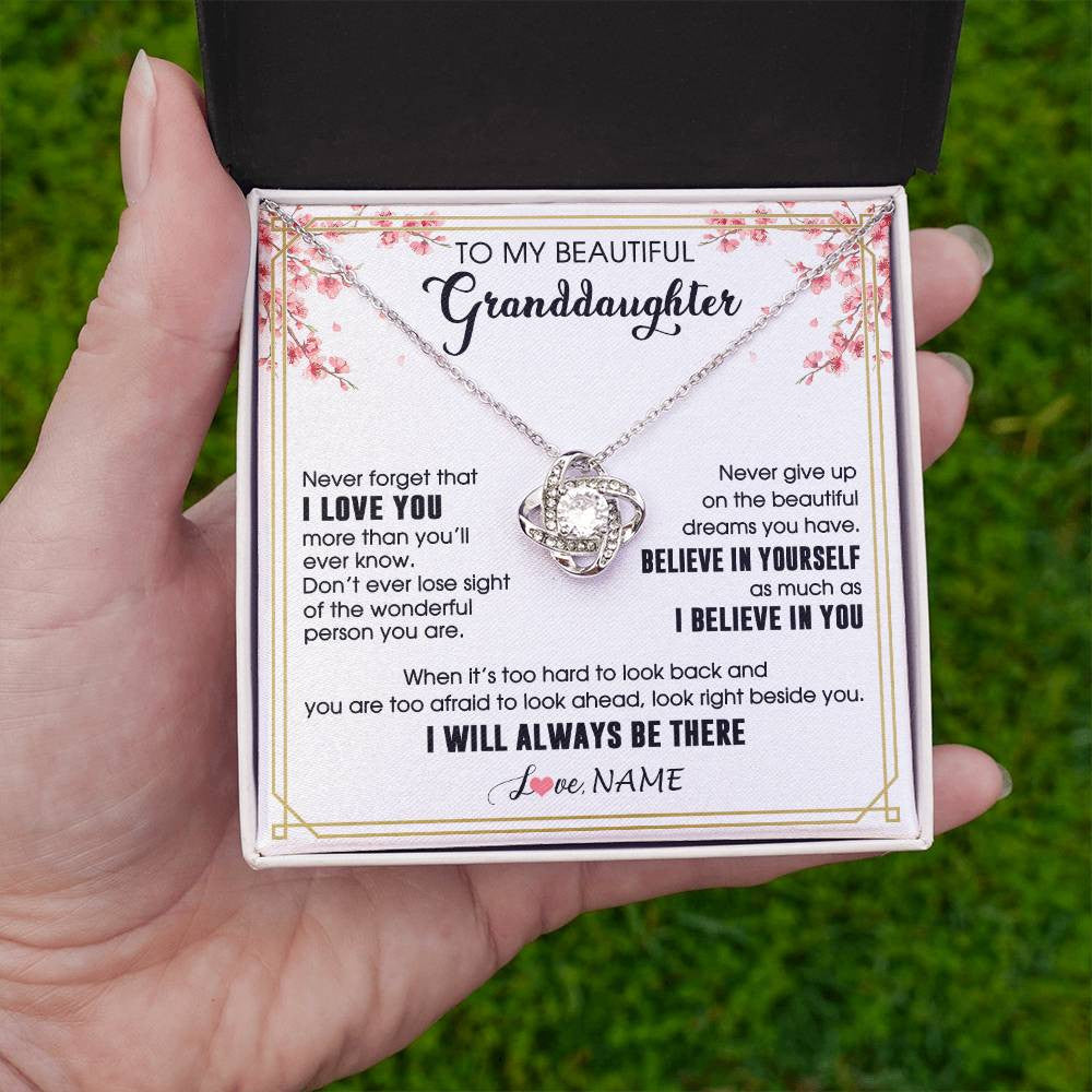 Personalized To My Beautiful Granddaughter From Grandma Necklace I Love You Believe In You Granddaughter Birthday Christmas Customized Gift Box Message Card