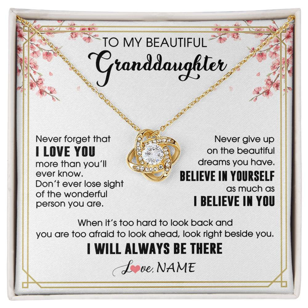 Personalized To My Beautiful Granddaughter From Grandma Necklace I Love You Believe In You Granddaughter Birthday Christmas Customized Gift Box Message Card