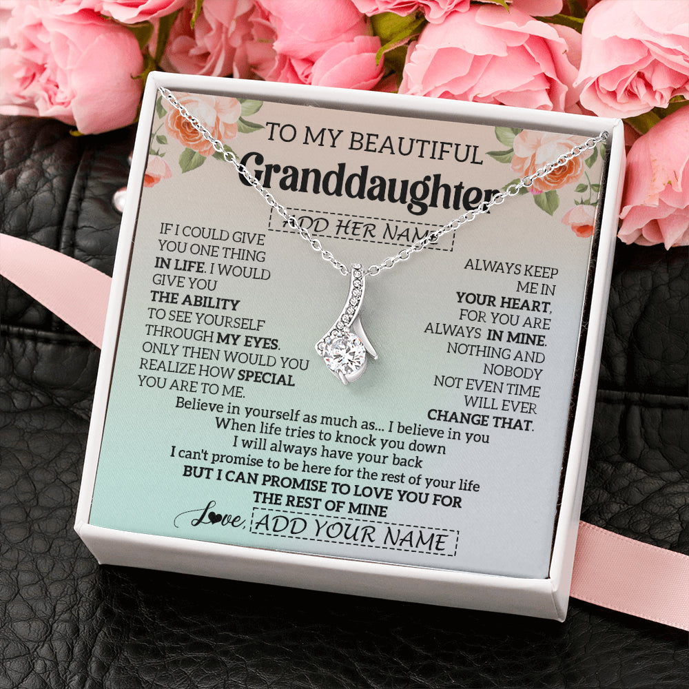 Personalized To My Beautiful Granddaughter Gifts Necklace From Grandma Love Jewelry For Granddaughter Birthday Christmas Customized Gift Box Message Card
