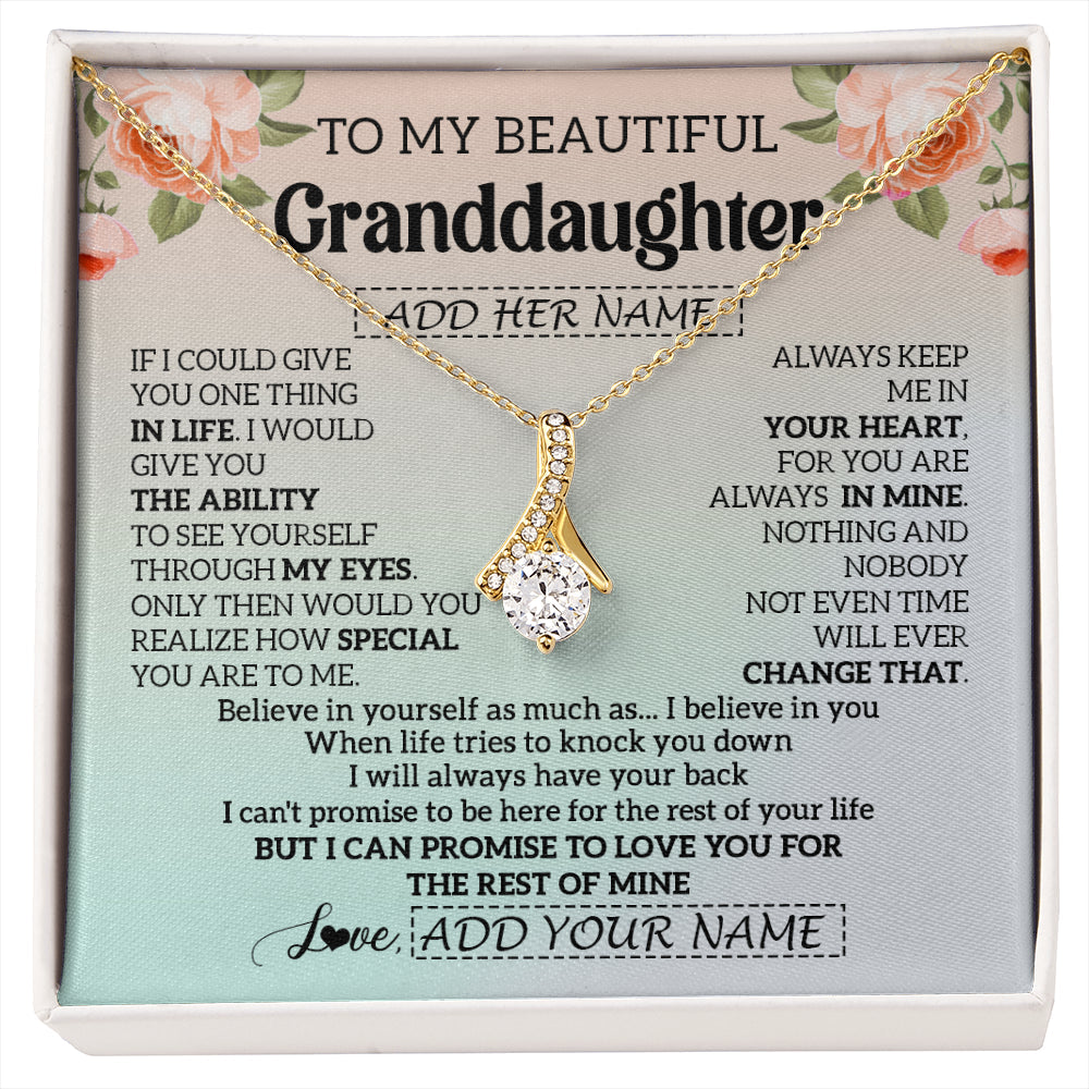 Personalized To My Beautiful Granddaughter Gifts Necklace From Grandma Love Jewelry For Granddaughter Birthday Christmas Customized Gift Box Message Card