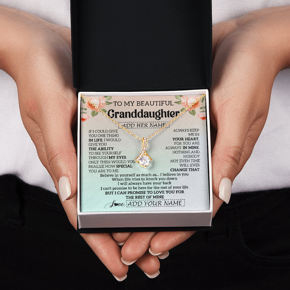 Personalized To My Beautiful Granddaughter Gifts Necklace From Grandma Love Jewelry For Granddaughter Birthday Christmas Customized Gift Box Message Card