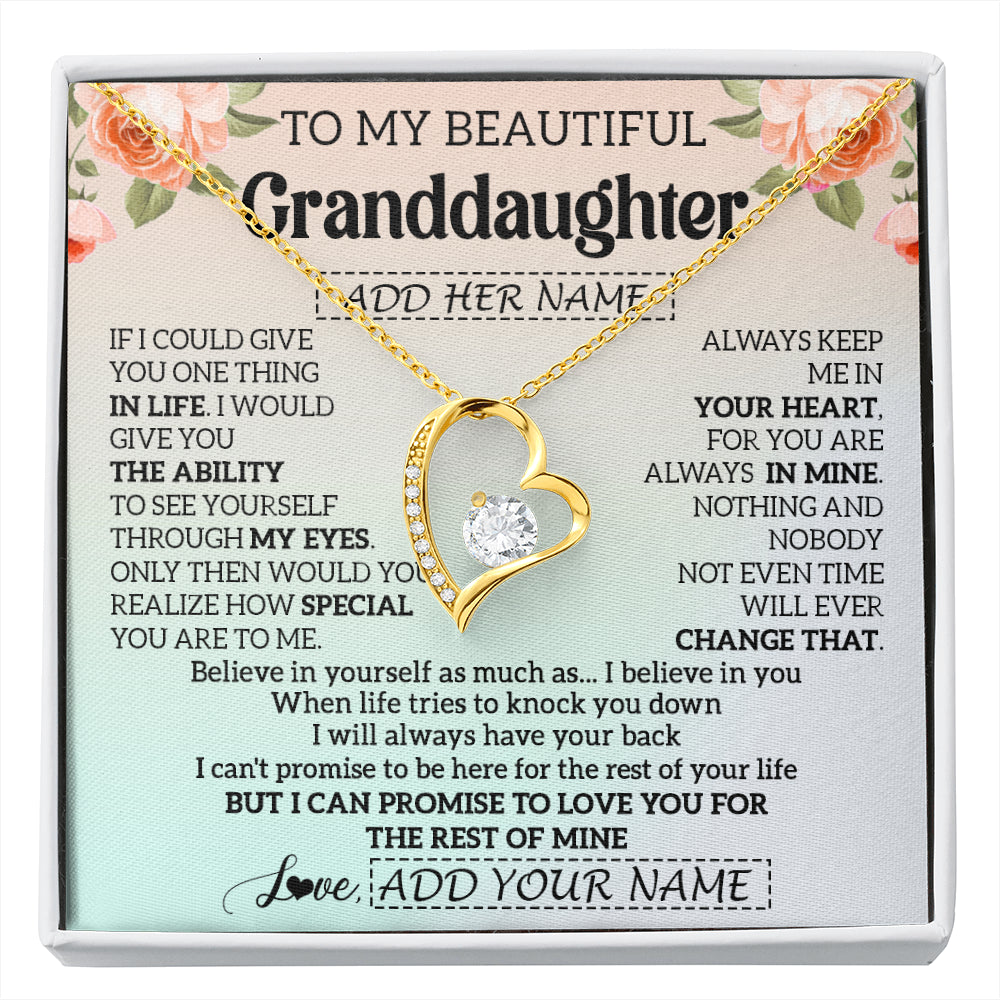 Personalized To My Beautiful Granddaughter Gifts Necklace From Grandma Love Jewelry For Granddaughter Birthday Christmas Customized Gift Box Message Card