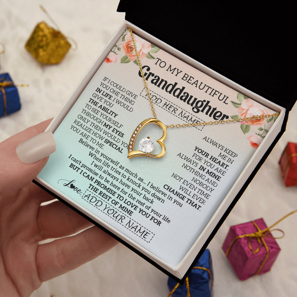 Personalized To My Beautiful Granddaughter Gifts Necklace From Grandma Love Jewelry For Granddaughter Birthday Christmas Customized Gift Box Message Card