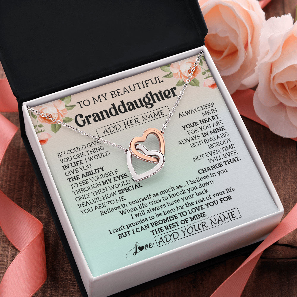 Personalized To My Beautiful Granddaughter Gifts Necklace From Grandma Love Jewelry For Granddaughter Birthday Christmas Customized Gift Box Message Card