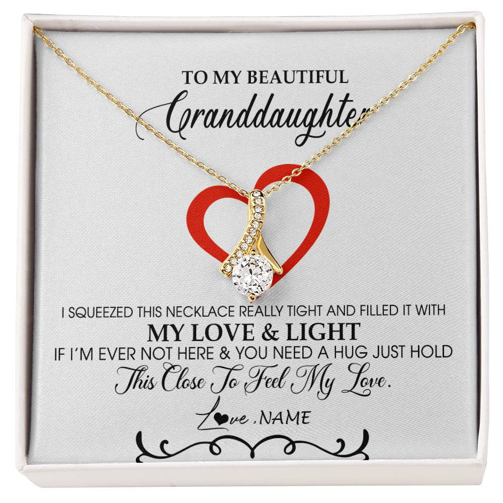 Personalized To My Beautiful Granddaughter Necklace From Grandma Filled With My Love and Light Granddaughter Jewelry Birthday Christmas Customized Message Card