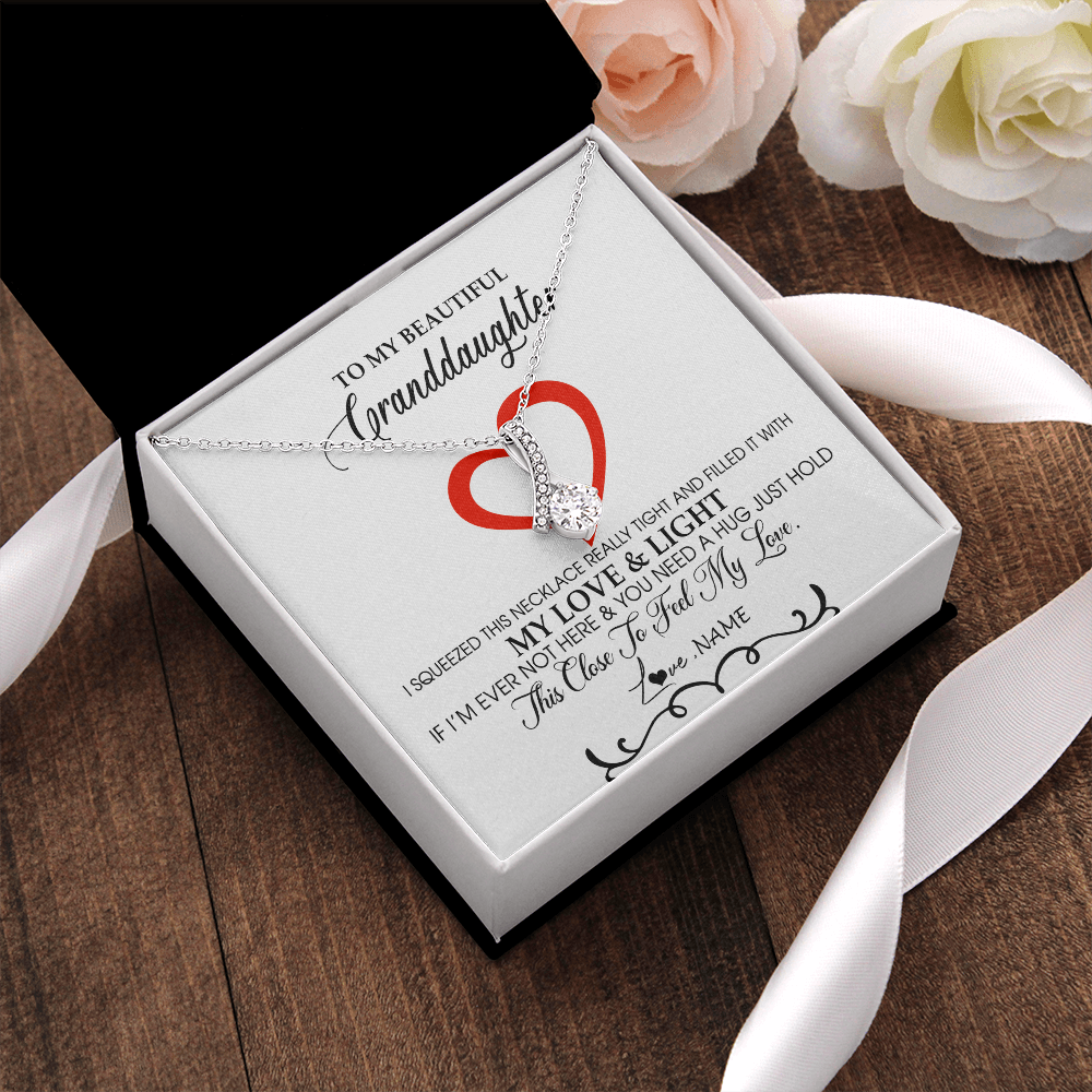 Personalized To My Beautiful Granddaughter Necklace From Grandma Filled With My Love and Light Granddaughter Jewelry Birthday Christmas Customized Message Card