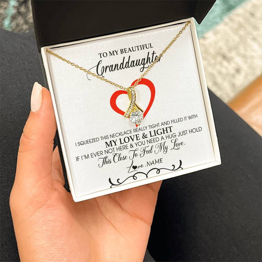 Personalized To My Beautiful Granddaughter Necklace From Grandma Filled With My Love and Light Granddaughter Jewelry Birthday Christmas Customized Message Card