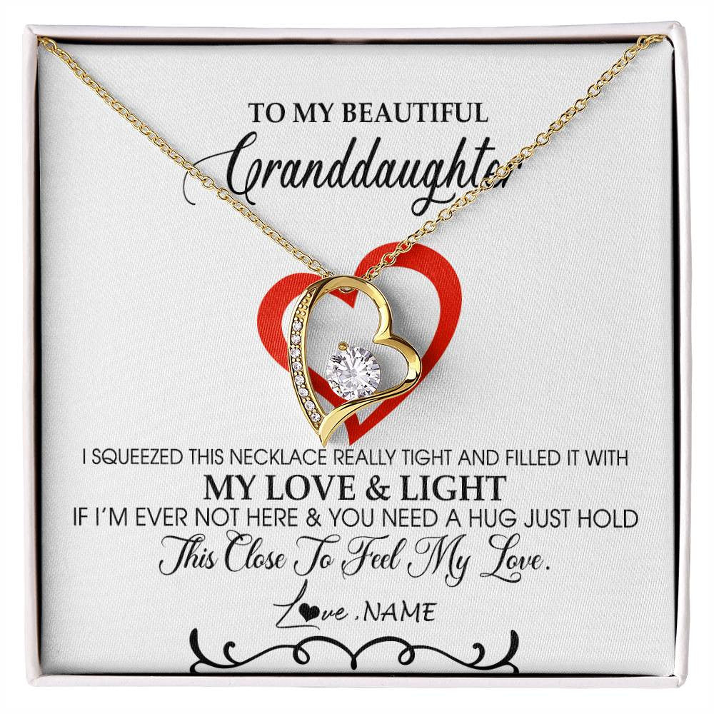 Personalized To My Beautiful Granddaughter Necklace From Grandma Filled With My Love and Light Granddaughter Jewelry Birthday Christmas Customized Message Card