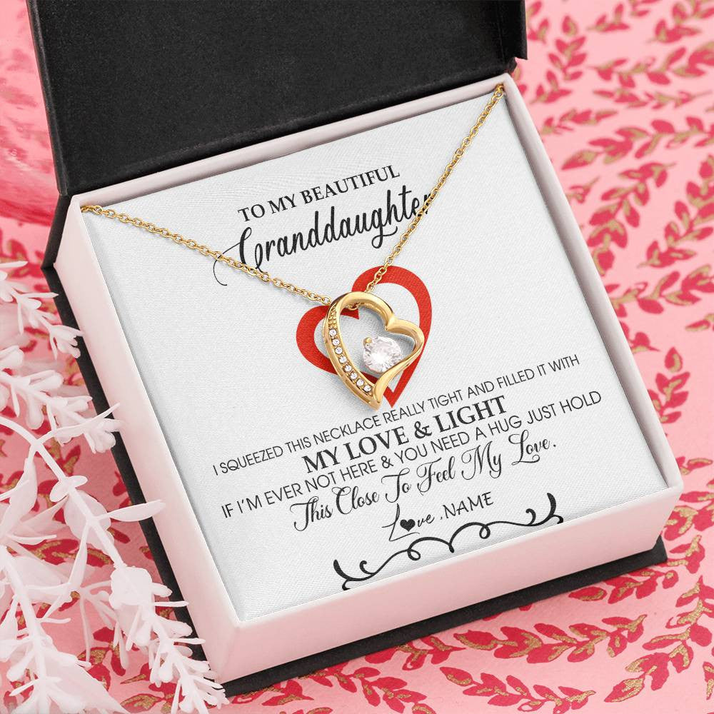 Personalized To My Beautiful Granddaughter Necklace From Grandma Filled With My Love and Light Granddaughter Jewelry Birthday Christmas Customized Message Card