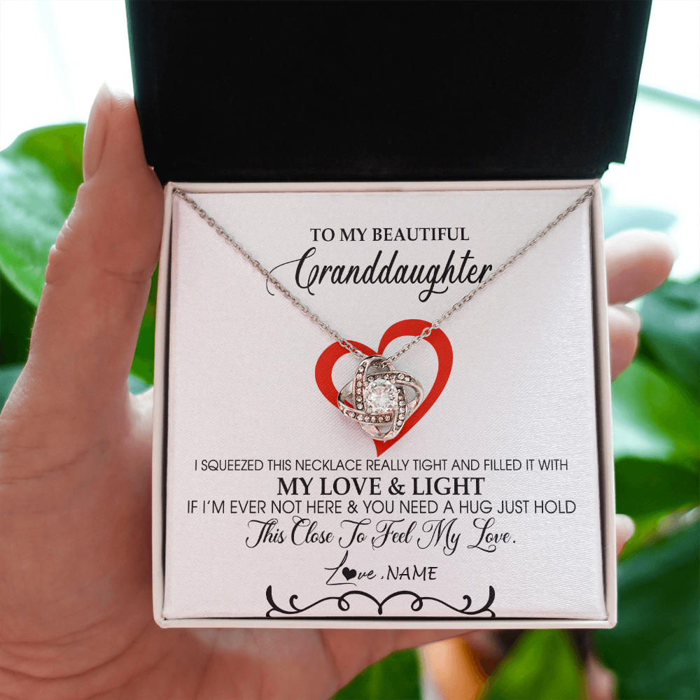 Personalized To My Beautiful Granddaughter Necklace From Grandma Filled With My Love and Light Granddaughter Jewelry Birthday Christmas Customized Message Card