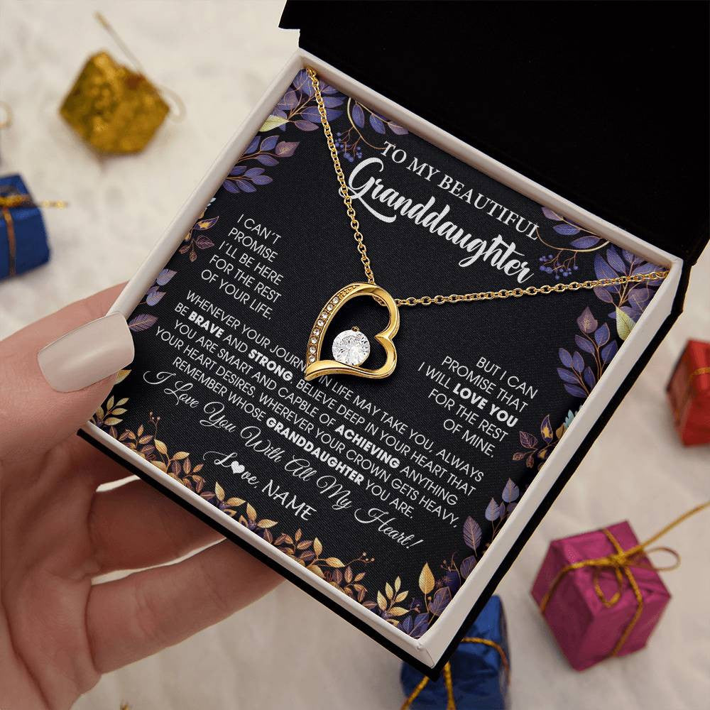 Personalized To My Beautiful Granddaughter Necklace From Grandma Grandpa Grandparents Promise Necklace Birthday Gift For Granddaughter Christmas Message Card