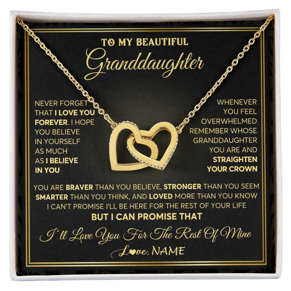 Personalized To My Beautiful Granddaughter Necklace From Grandma I Love You Jewelry Gifts For Granddaughter Birthday Graduation Christmas Gift Box Message Card