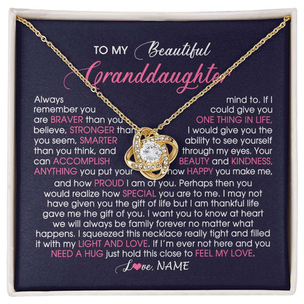 Personalized To My Beautiful Granddaughter Necklace From Grandma Nana Feel My Love Granddaughter Birthday Graduation Christmas Customized Gift Box Message Card