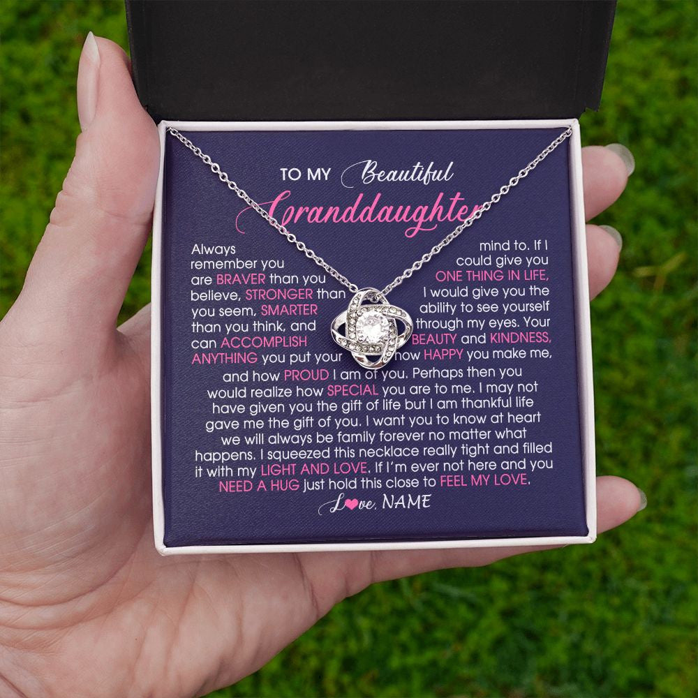 Personalized To My Beautiful Granddaughter Necklace From Grandma Nana Feel My Love Granddaughter Birthday Graduation Christmas Customized Gift Box Message Card