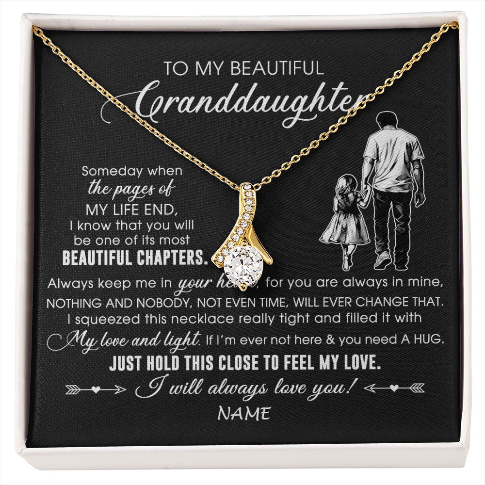 Personalized To My Beautiful Granddaughter Necklace From Grandpa Always Love You Granddaughter Birthday Graduation Christmas Customized Gift Box Message Card