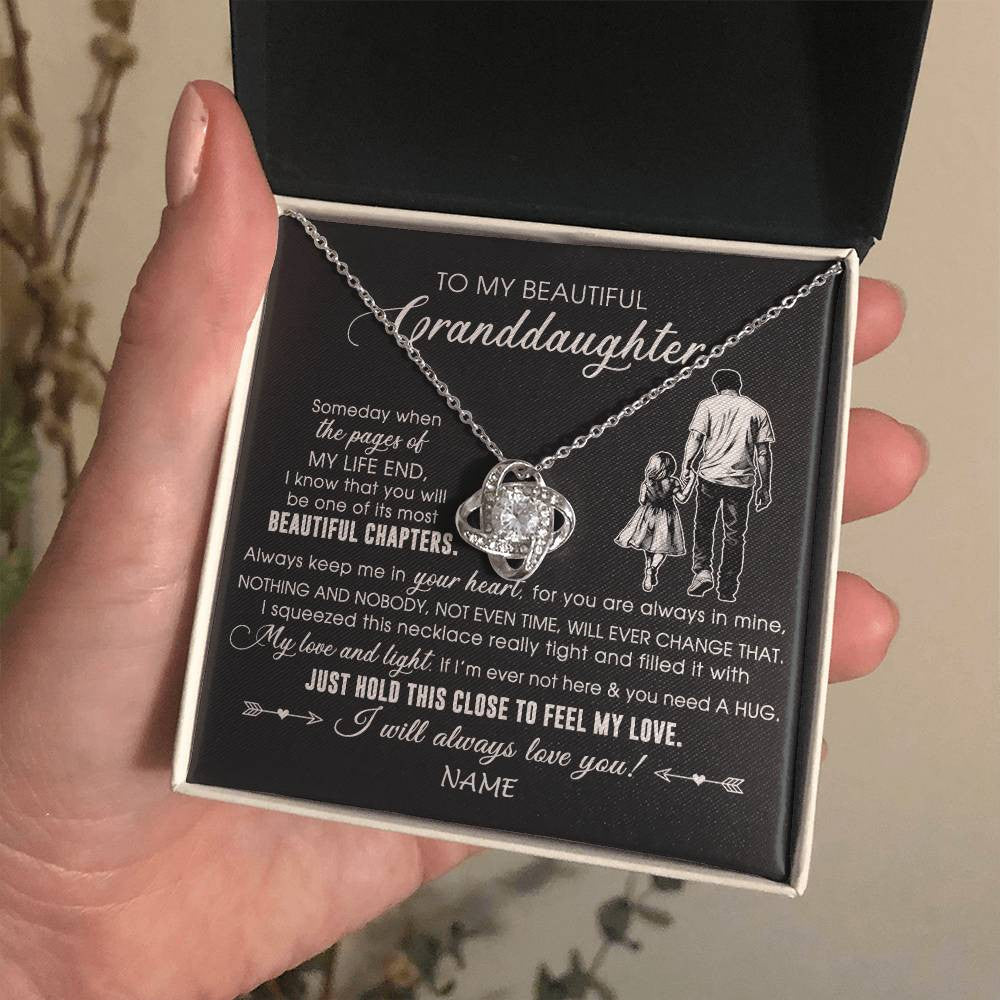 Personalized To My Beautiful Granddaughter Necklace From Grandpa Always Love You Granddaughter Birthday Graduation Christmas Customized Gift Box Message Card