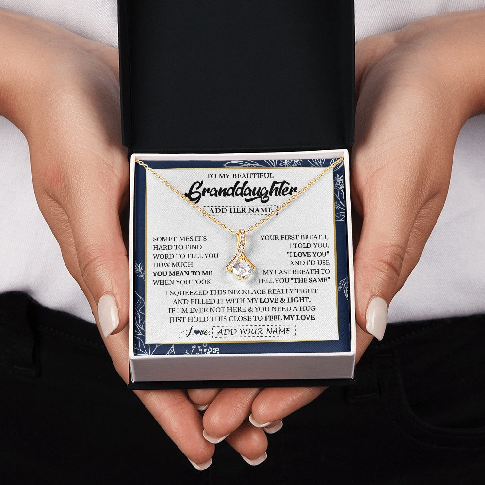 Personalized To My Beautiful Granddaughter Necklace From Granparents Feel My Love Valentine Gifts For Granddaughter Birthday Christmas Gift Box Message Card