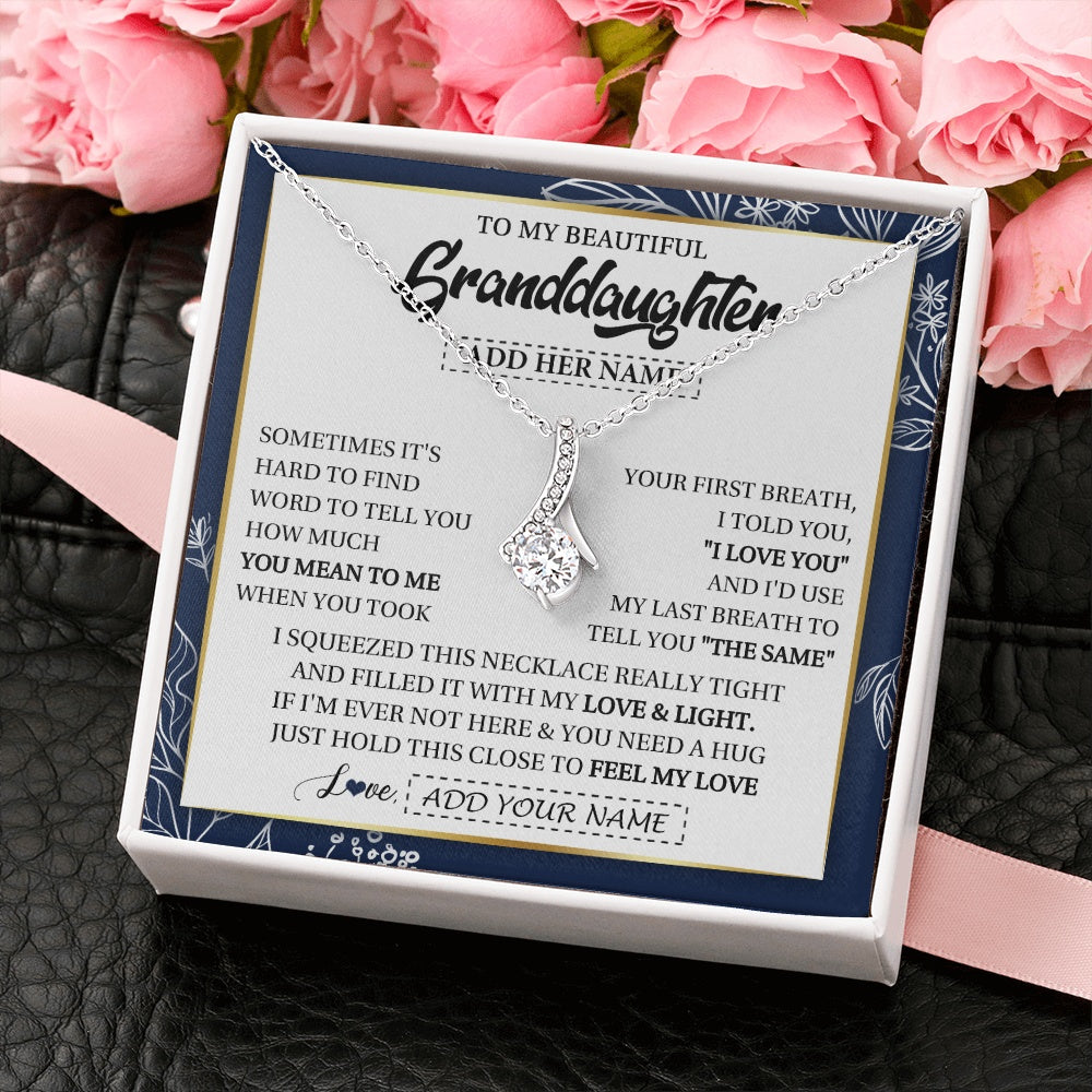 Personalized To My Beautiful Granddaughter Necklace From Granparents Feel My Love Valentine Gifts For Granddaughter Birthday Christmas Gift Box Message Card