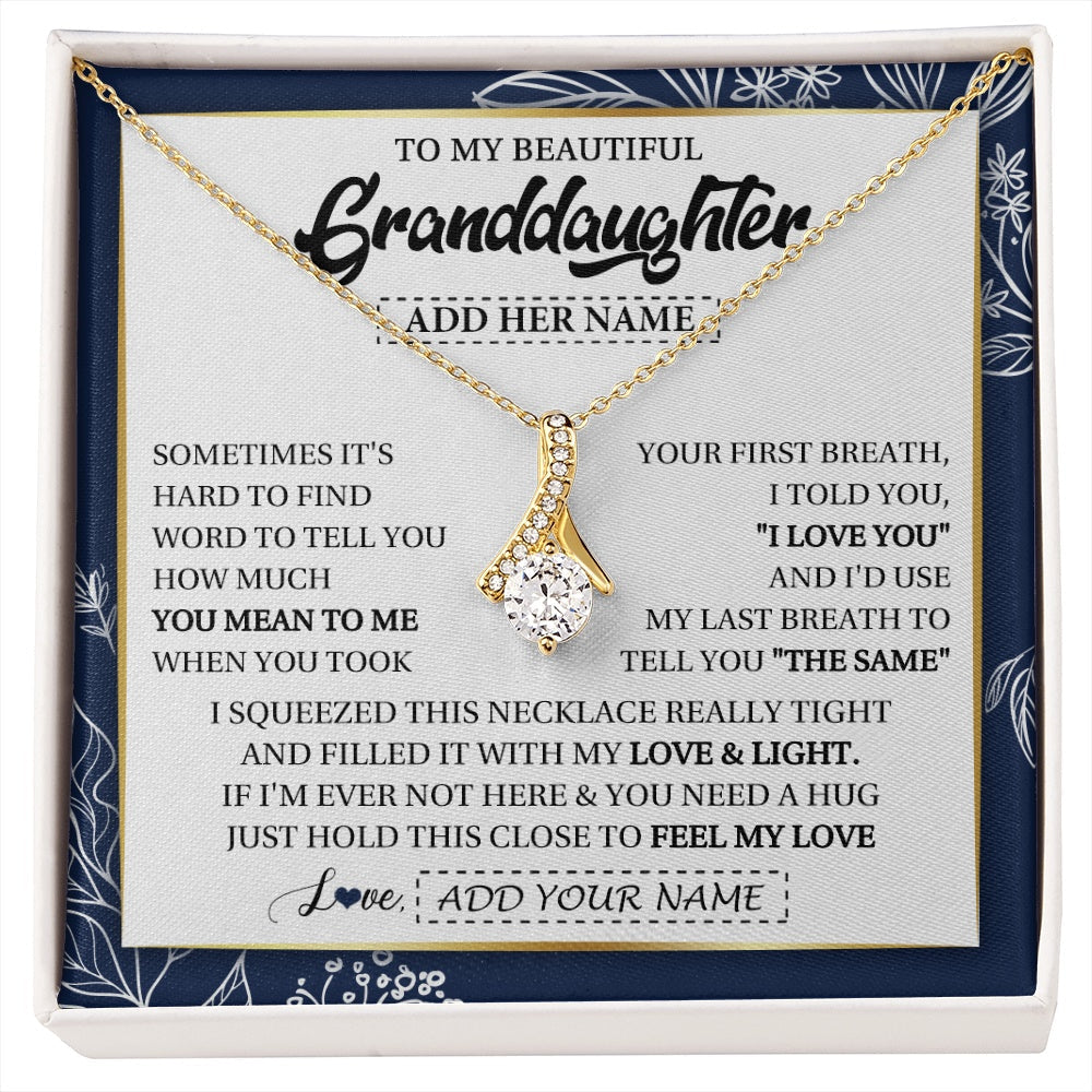 Personalized To My Beautiful Granddaughter Necklace From Granparents Feel My Love Valentine Gifts For Granddaughter Birthday Christmas Gift Box Message Card