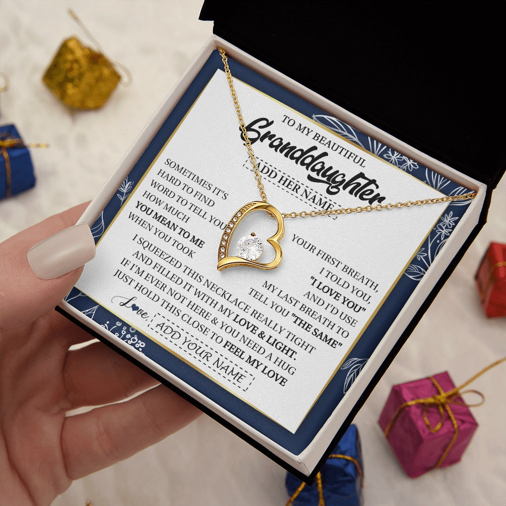 Personalized To My Beautiful Granddaughter Necklace From Granparents Feel My Love Valentine Gifts For Granddaughter Birthday Christmas Gift Box Message Card