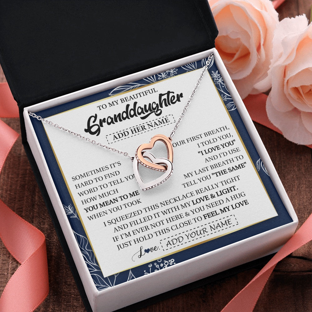 Personalized To My Beautiful Granddaughter Necklace From Granparents Feel My Love Valentine Gifts For Granddaughter Birthday Christmas Gift Box Message Card