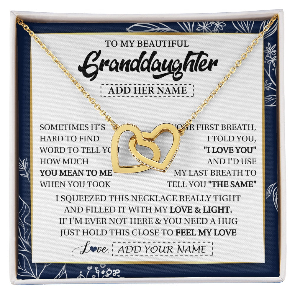 Personalized To My Beautiful Granddaughter Necklace From Granparents Feel My Love Valentine Gifts For Granddaughter Birthday Christmas Gift Box Message Card