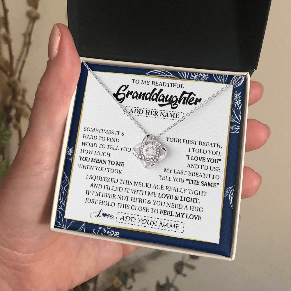 Personalized To My Beautiful Granddaughter Necklace From Granparents Feel My Love Valentine Gifts For Granddaughter Birthday Christmas Gift Box Message Card