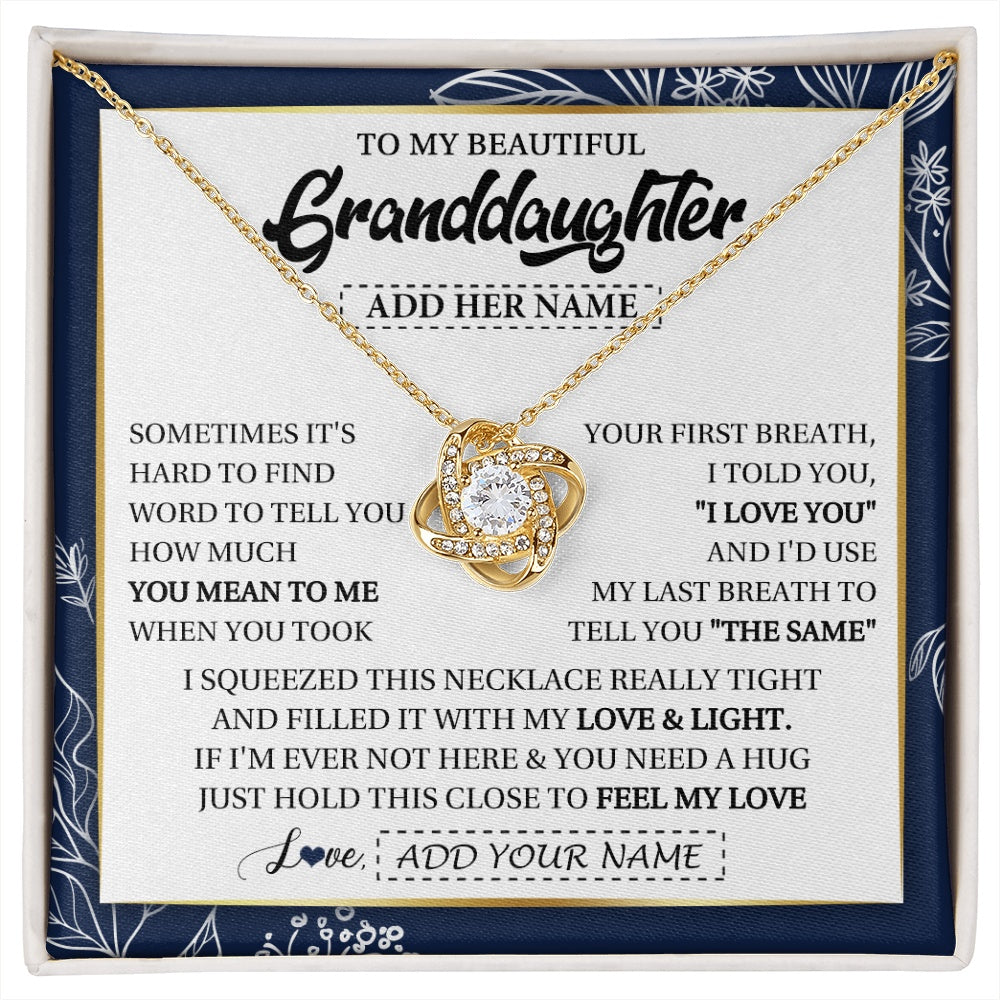 Personalized To My Beautiful Granddaughter Necklace From Granparents Feel My Love Valentine Gifts For Granddaughter Birthday Christmas Gift Box Message Card