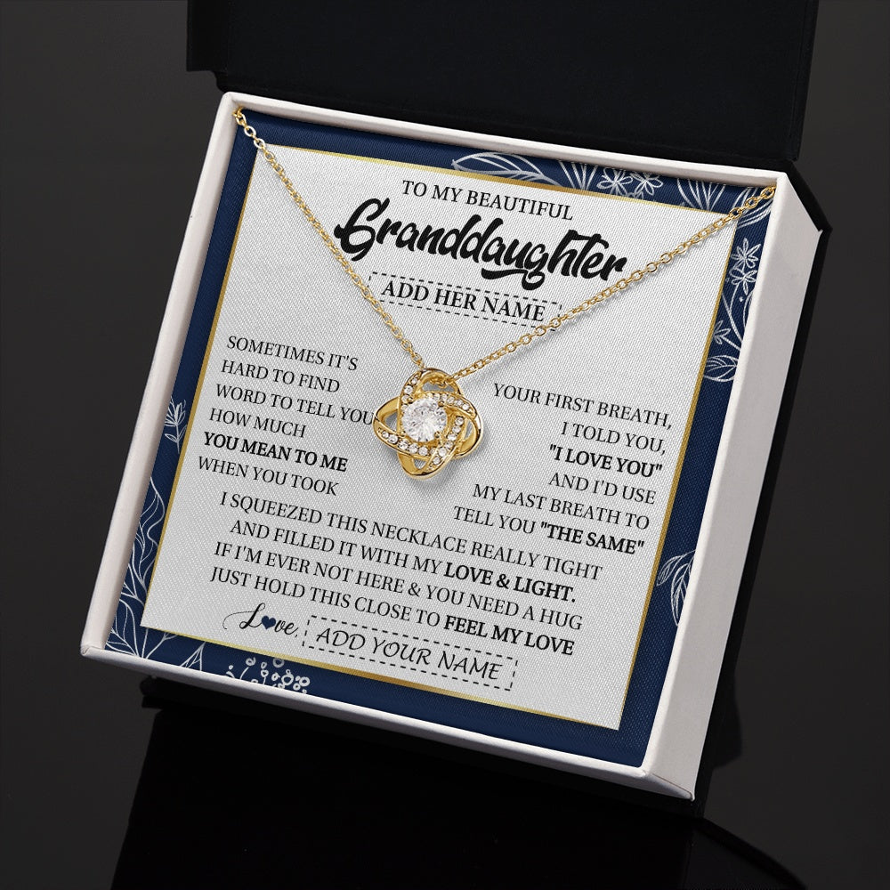 Personalized To My Beautiful Granddaughter Necklace From Granparents Feel My Love Valentine Gifts For Granddaughter Birthday Christmas Gift Box Message Card