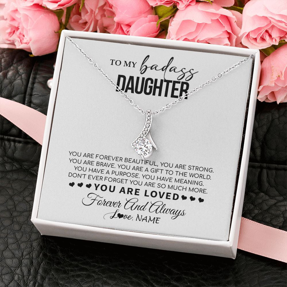 Personalized To My Daughter Necklace From Mom Dad Mother You Are Forever Beautiful Daughter Birthday Graduation Christmas Customized Gift Box Message Card